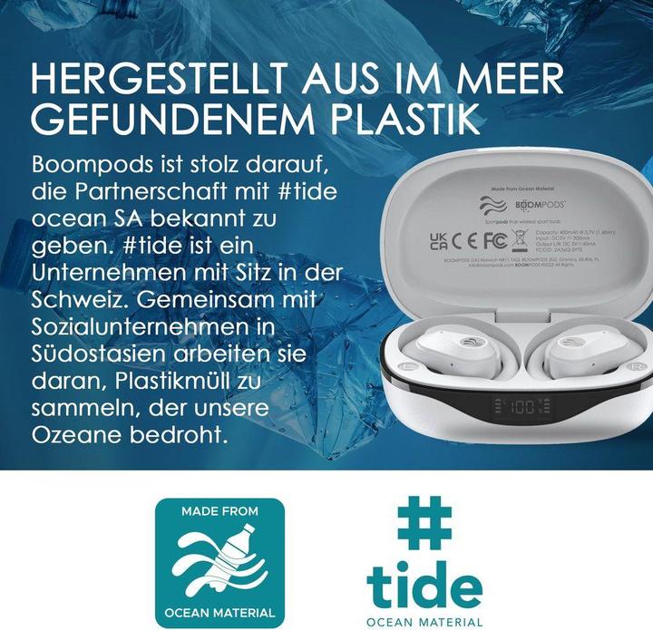 Produktbild Boompods Sportpods Ocean TWS White (6 h, Kabellos)