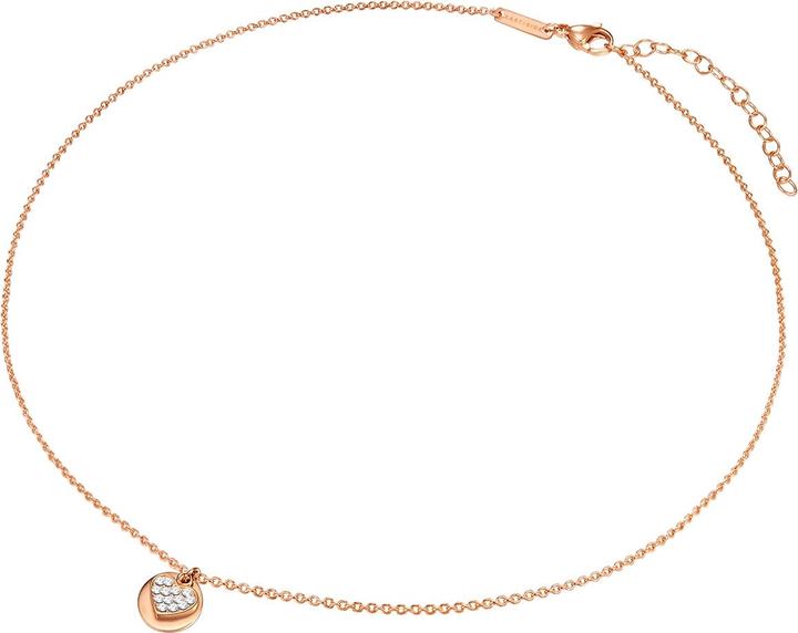 Immagine prodotto Eastside Cuore da donna in acciaio inossidabile Preciosa oro rosa 40,0 cm di catena base + 5,0 cm di (Acciaio inossidabile placcato oro rosa 18 carati, 40 - 45 cm)