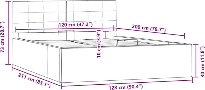 Produktbild vidaXL Stauraumbett (120 x 200 cm)