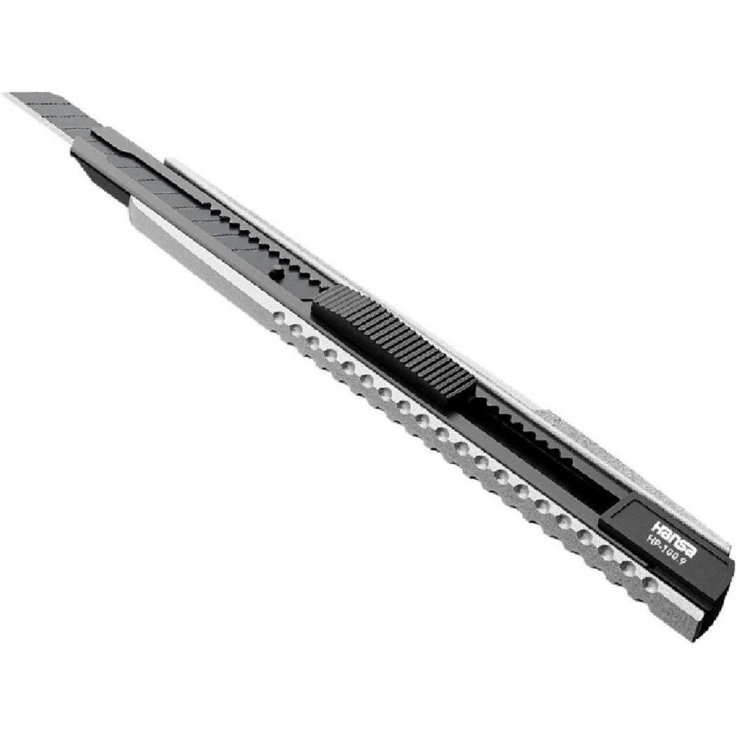 Hansa, Cutter, Cutter HP-100.9, Aluminium-Gehäuse, silber/anthrazit aus Aluminium Druckguss, 9 mm Klinge, für leich (Cut...