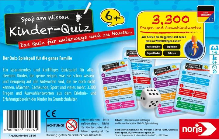 Productafbeelding Noris Kinderquiz (Duits, 1 - 6 Spelers)
