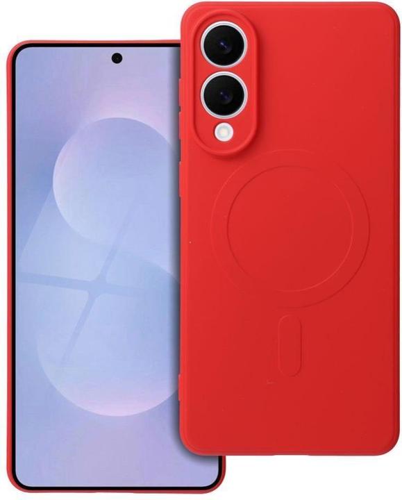 Actual product image OEM Back panel cover SILICONE MAG COVER case compatible with MagSafe for SAMSUNG S25 Edge red (Samsung Galaxy S25 Edge)