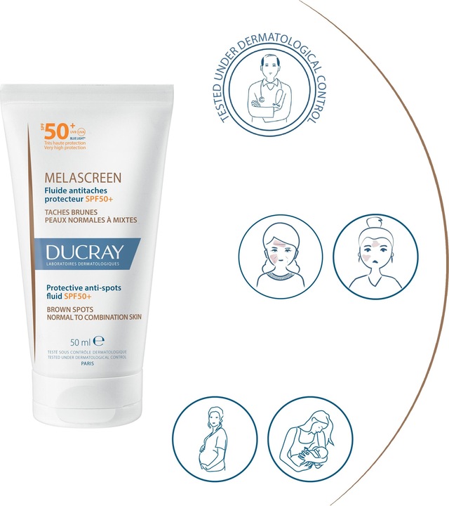 Produktbild Ducray Melascreen Schützendes Fluid gegen Flecken (50 ml, Gesichtsfluid, SPF 50+)