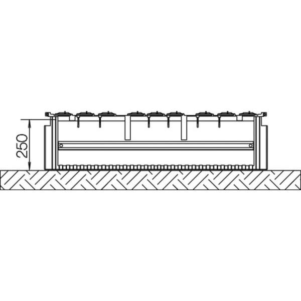 Hager Festplatzsockel ZAX022F Gr. 2 f. Bodenaufb. 315x1110x250, Serverschrank Zubehör, Grau