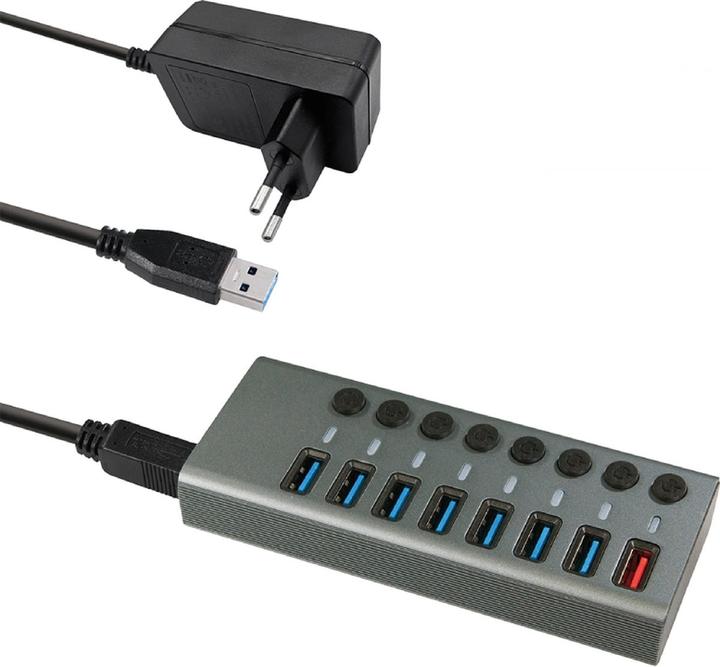 Maxtrack 8 Port USB 3.0 Hub (USB-A, 8 Ports)