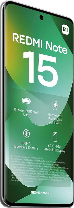 Actual product image Xiaomi Redmi Note 15 (256 GB, Forest Green, 6.77", Hybrid Dual SIM, 4G)