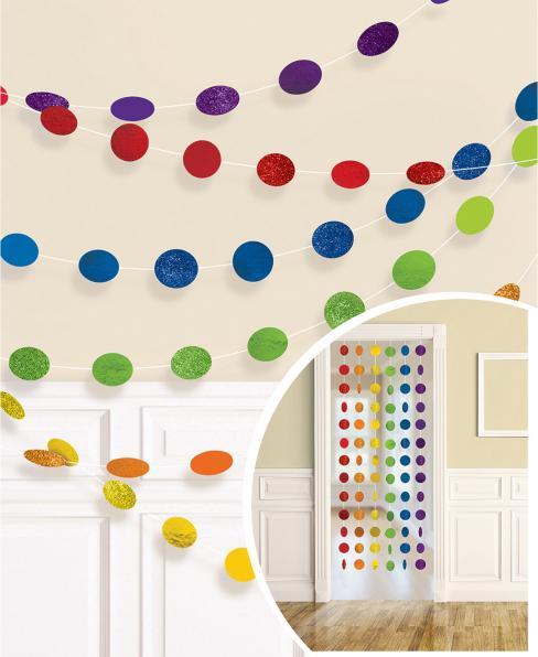 Actual product image Amscan Hanging decoration glitter rainbow (6 Piece)