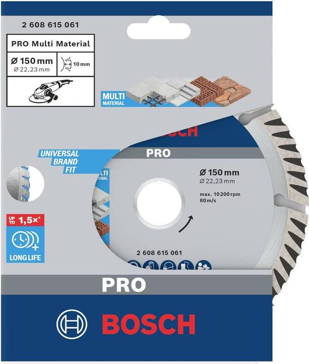 Produktbild Bosch Professional Zubehör PRO Multi Material Diamanttrennscheibe, 150 x 22,23 mm