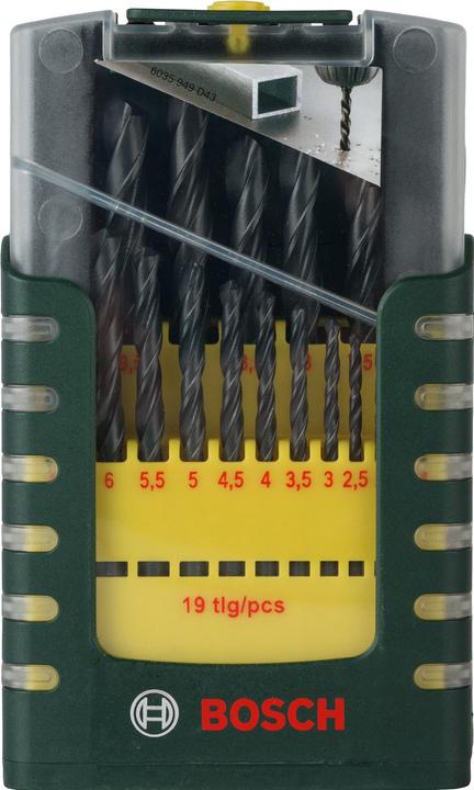 Produktbild Bosch Professional Zubehör 19-teiliges HSS-R-Metallbohrer-Set (1, 1.5, 10 mm, 2, 2.5, 3, 3.5, 4, 4.5, 5, 5.5, 6, 6.5, 7, 7.5, 8, 8.5, 9, 9.5)