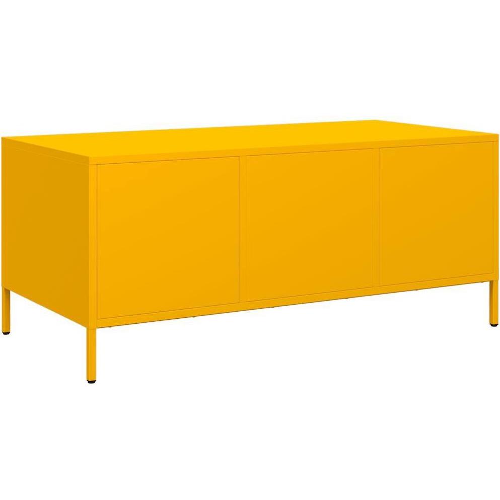 VidaXL, Couchtisch + Beistelltisch, Couchtisch Senfgelb 101,5x50x43,5 cm Kaltgewalzter Stahl