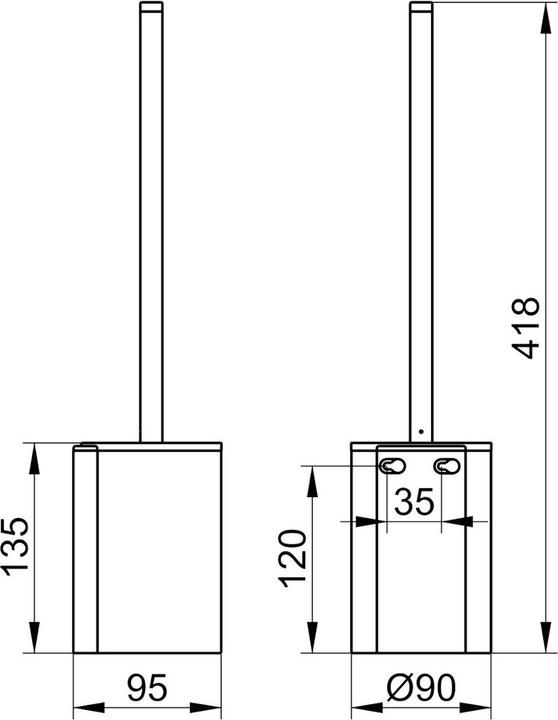 Productafbeelding Keuco Toiletborstelset Plan met zwart kunststof inzetstuk 14972010200 verchroomd