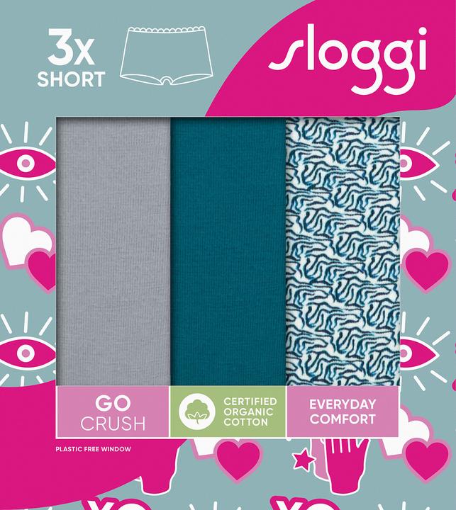 Immagine prodotto Sloggi Langer Boxer Blue GO Crush (S, confezione da 3)