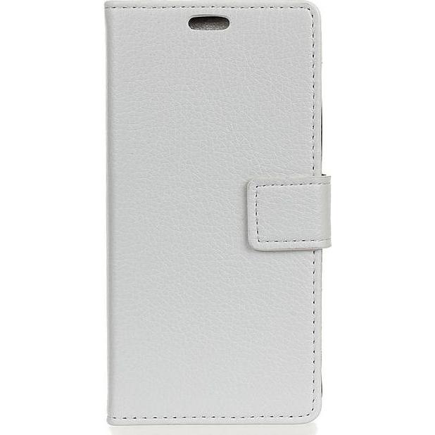 MU Classic Litchi Leder Bookcover II Series (Xiaomi Mi A2 Lite?), Smartphone Hülle, Weiss
