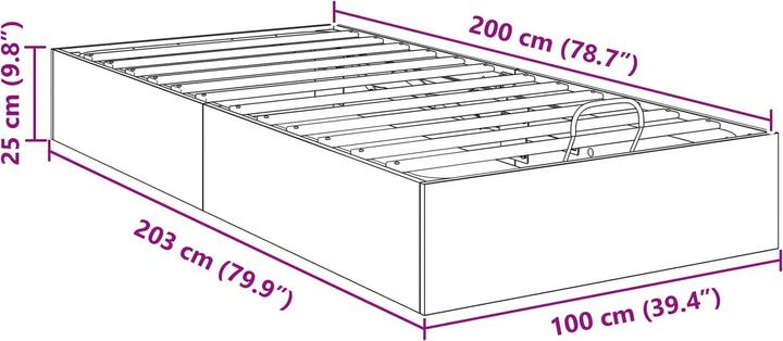 Produktbild vidaXL Aufbewahrungsbett (100 x 203 cm)