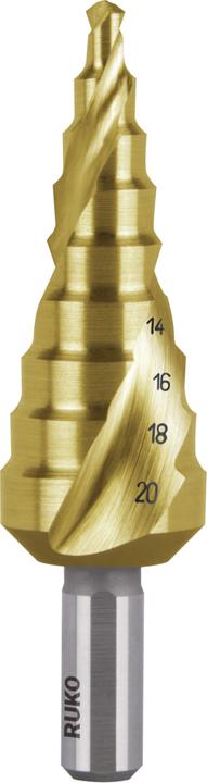 Produktbild Ruko Stufenbohrer Bohrber.4-20mm HSS TiN Spiralnut Stufen 9 (101051T) (bis 20 Millimeter)