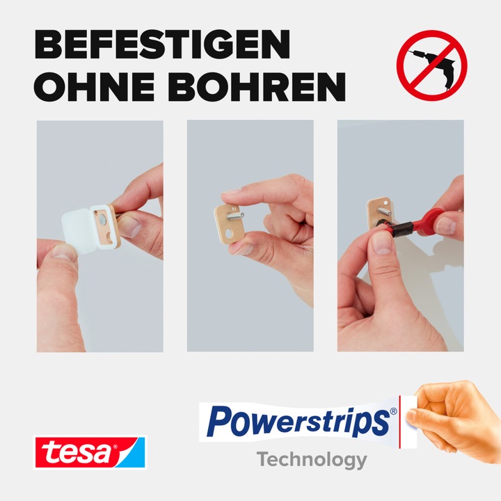 Produktbild tesa Klebeschraube für Mauerwerk & Stein, viereckig
