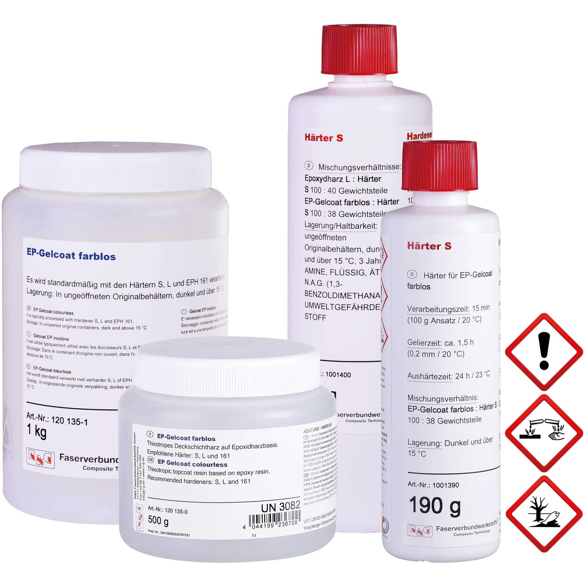R&G ep-gelcoat farblos + härter s (15 min) packung/ 690 g