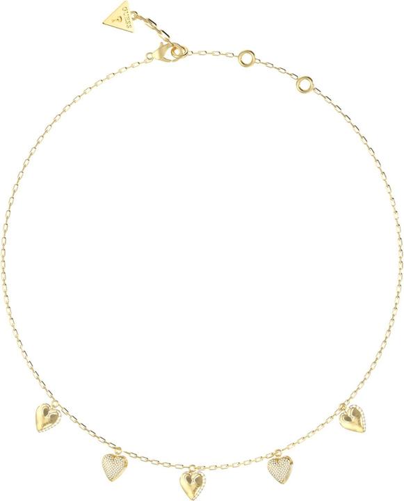 Actual product image Guess By Your Side 16-18" Heart Charms Necklace (Glass, Stainless steel)