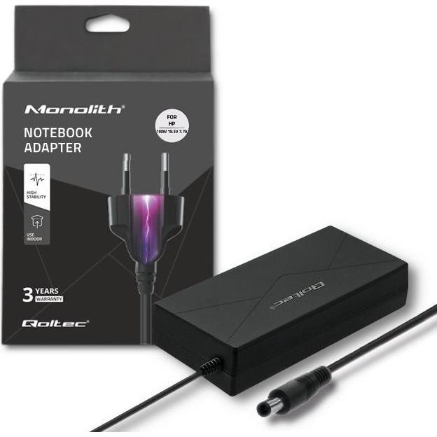 Thumbnail - Qoltec 51729 - Notebook - Indoor - 220 - 240 V - 50-60 Hz - 150 W - 19.5 V (150 W), Notebook Netzteil, Schwarz
