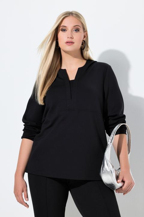 Produktbild Ulla Popken Sweatshirt, Kapuze, V-Ausschnitt, Langarm, Modalmix (46)