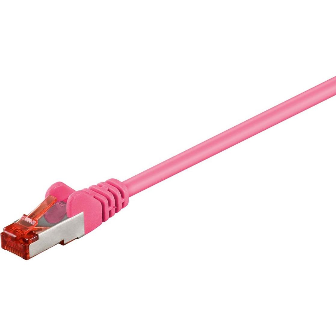 Goobay CAT 6 Patchkabel, S/FTP (PiMF), Magenta, 3 m (S/FTP, CAT6, 3 m), Netzwerkkabel
