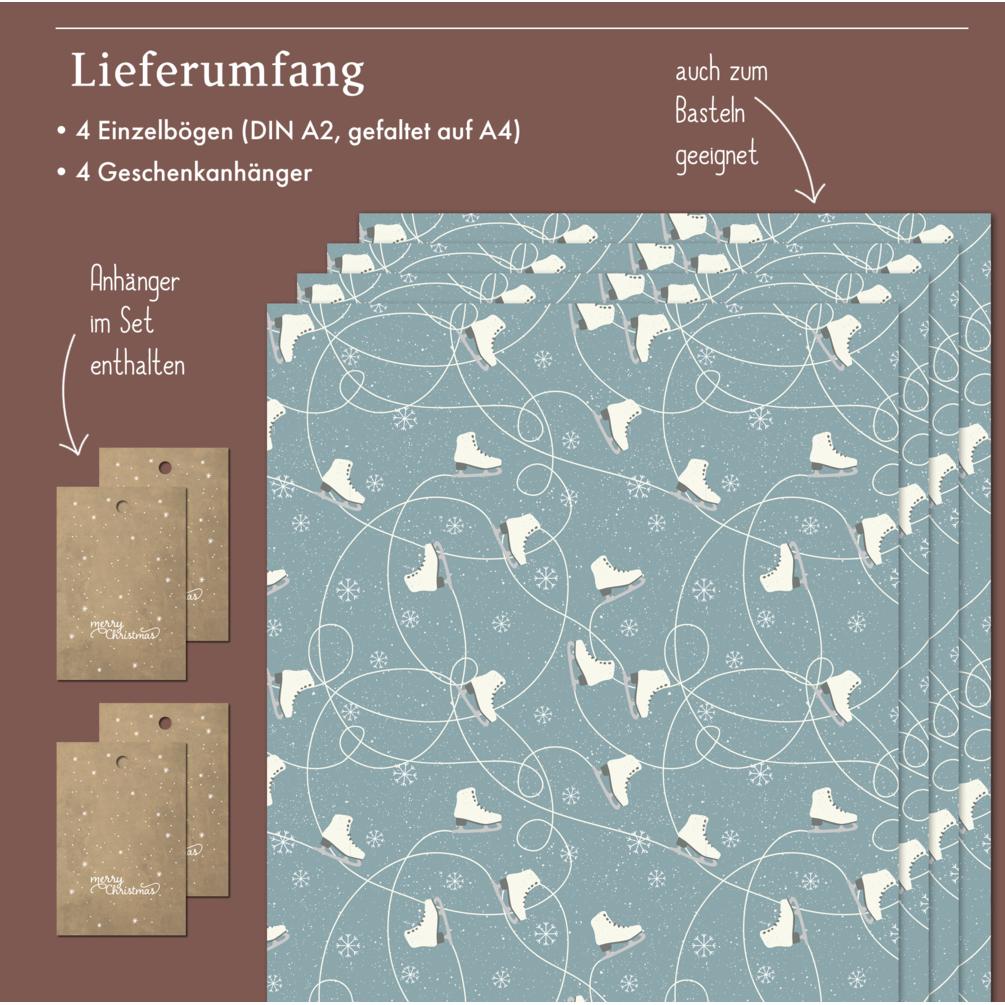 Dabelino, Geschenkverpackung, Geschenkpapier Set Weihnachten: Schlitt (Geschenkpapier, 1 x)