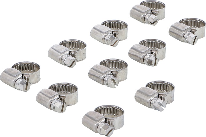 Immagine prodotto BGS Fascetta stringitubo acciaio inox 10 x 16 mm 10 pz. (Fascetta stringitubo, 16 mm)