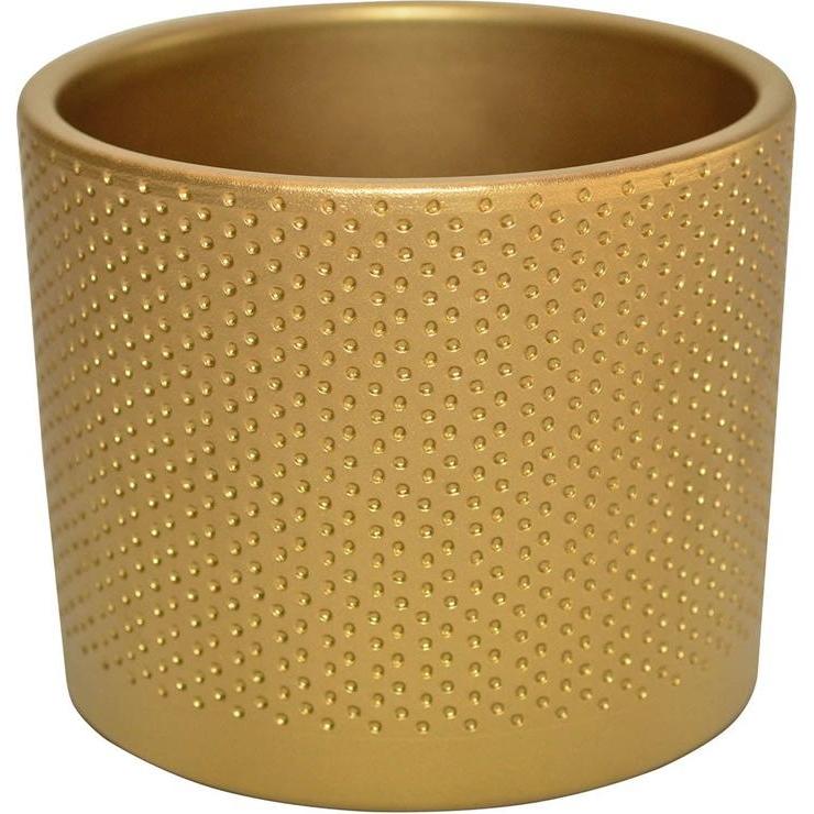 Domoletti, Vaso da fiori, Ceramic pot, WALEC KROPKI, Ø 13 cm, gold (13 x 12 cm)