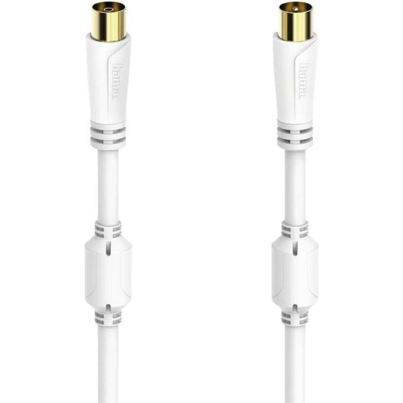 Hama Antennen-Kabel, Koax-Stecker - Koax-Kupplung, vergoldet, 3,0 m, 100 dB (100 dB, Antennenkabel), Antennenkabel