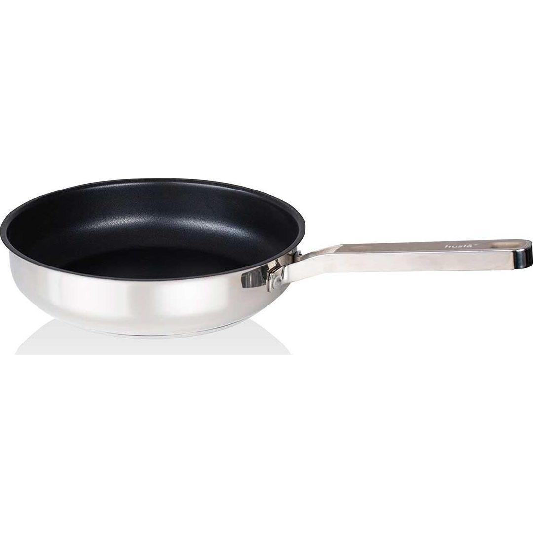 Husa Stainless steel frying pan 24cm HUSLA 73961, Pfanne + Kochtopf, Silber