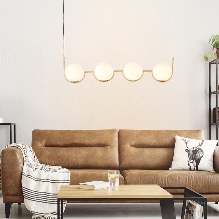 Actual product image Brilliant Glint pendant lamp 4 lights wood/brass glass/metal 4x D45, E14, 40 W (E14)