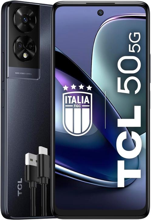 Produktbild TCL 5G Smartphone mit MediaTek Dimensity 6100+, 6,56 Zoll 90 Hz Display, 50 MP Kamera, Android 14 (128 GB, Stahlgrau, 6.56", Dual SIM, 5G)