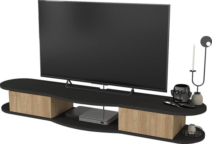 Produktbild En.Casa TV-Lowboard hängend Nyskiri 150x35x19 cm Anthrazit/Eicheoptik