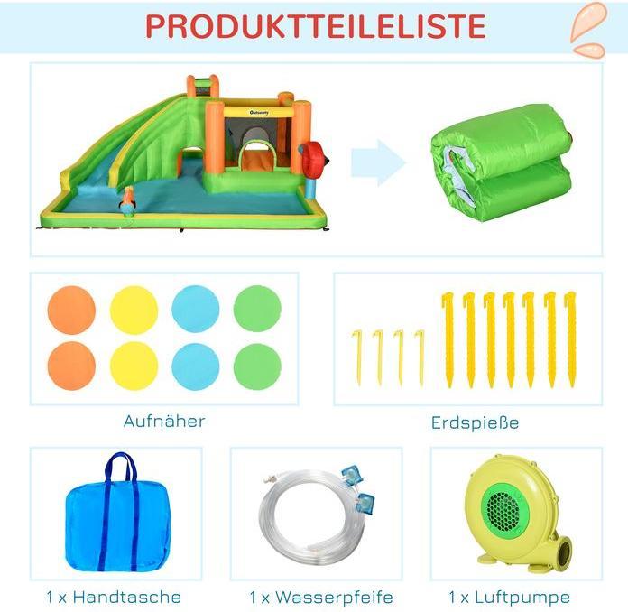 Immagine prodotto Swisshandel24 Castello gonfiabile, castello di gioco, area di salto con scivolo, parco acquatico per bambini dai