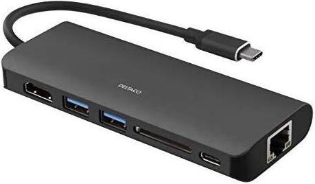 Actual product image Deltaco USBC-1266 Notebook docking station & port replicator Wired USB 3.2 Gen 1 (3.1 Gen 1) Type-C grey... (USB-C, 2 ports)