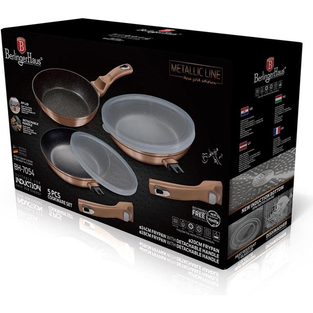 Thumbnail - BerlingerHaus 3 Pans set, Pfanne + Kochtopf, Rot