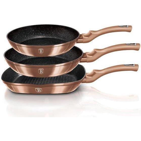 Thumbnail - BerlingerHaus Metallic Line pan set Rose Gold Edition, 3 pcs., Pfanne + Kochtopf, Gold