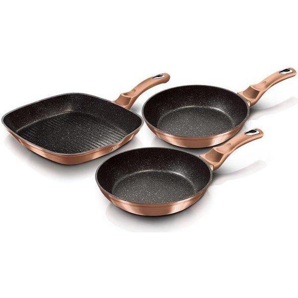 BerlingerHaus Metallic Line pan set Rose Gold Edition, 3 pcs., Pfanne + Kochtopf, Gold