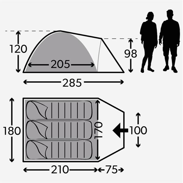 Thumbnail - Kampa, Zelt, (Kuppelzelt, 4.10 kg, 3 Personen)
