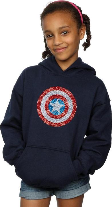 Produktbild Captain America Pixelated Shield Kapuzenpullover Mädchen (128)