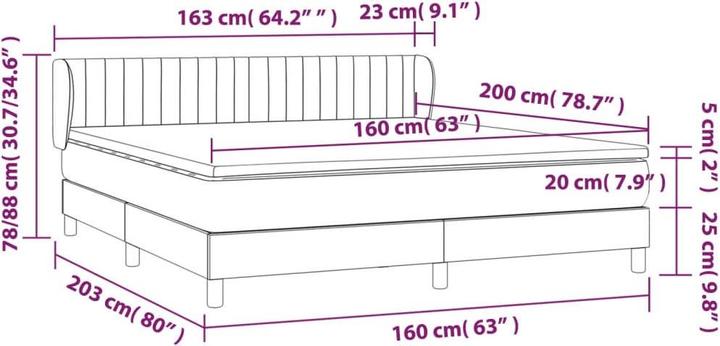 Actual product image vidaXL Boxspringbett (160 x 200 cm)