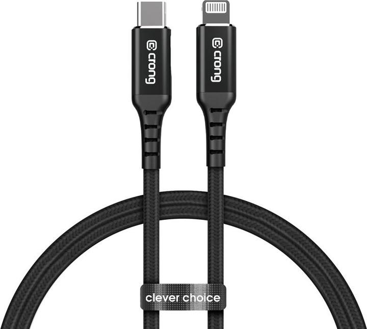 Crong USB USB-C - lightning cable, 1.5 m black (CRG-AL15USCL-BLK) (1.50 m, USB 3.0)