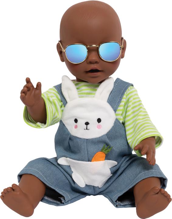 Actual product image Heless Doll Sunglasses, gold, blue mirrored