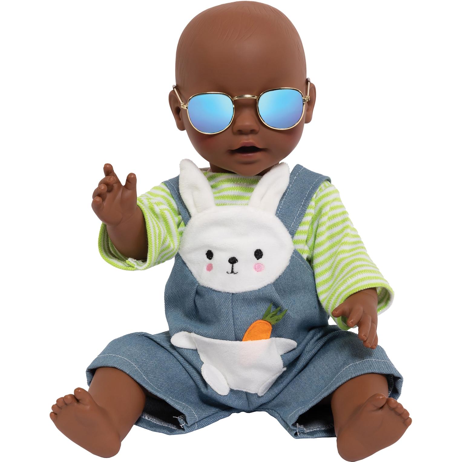 Thumbnail - Heless Puppen-Sonnenbrille, gold, blau verspiegelt