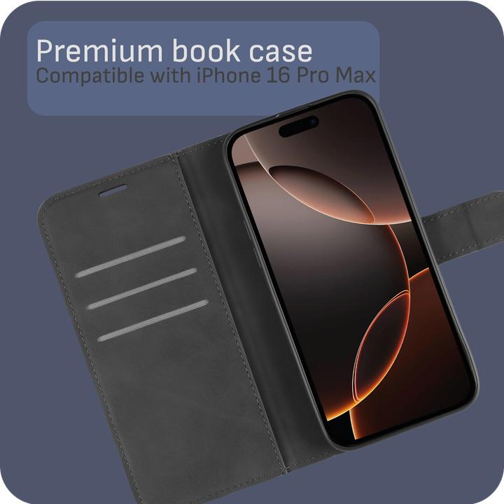 Produktbild Cazy Premium-Geldbörsen-Etui, Magnetisches Geldbörsen-Etui, Kartenfächer, Ständer (Apple iPhone 16 Pro Max)