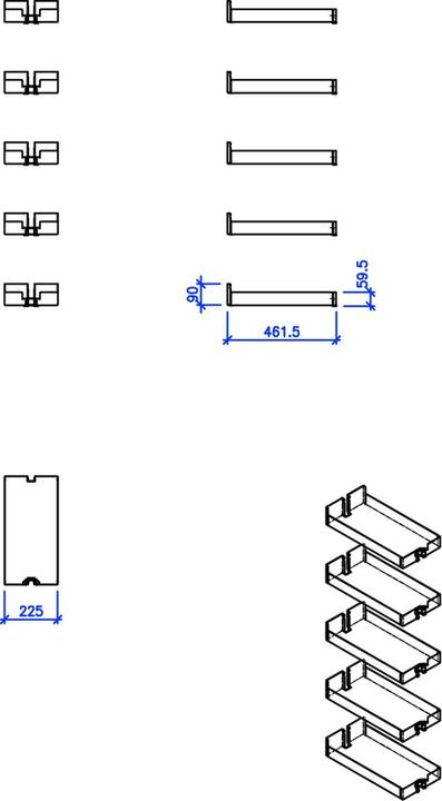 Produktbild Peka Metall Einhängetablar-Set Liro (1 Stk.)