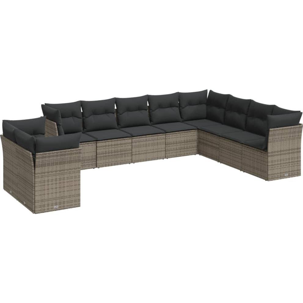VidaXL, Gartenlounge, 10-tlg. Garten-Lounge-Set mit Kissen
