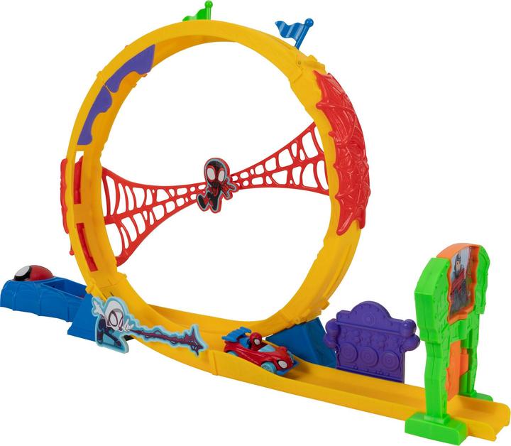 Actual product image Spiderman Spidey 61cm looping race track with exclusive diecast vehicle