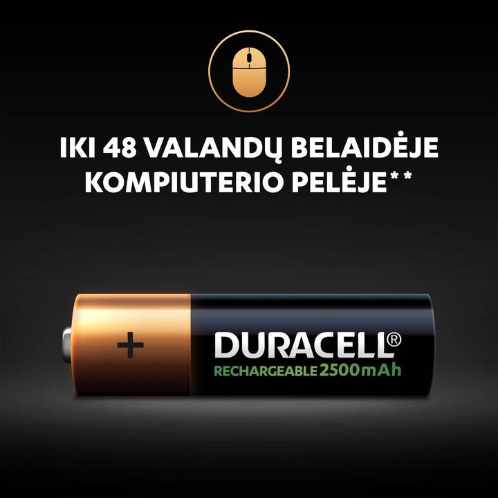 Actual product image Duracell Rechargeable batteries AA, 2500 mAh, 2 pcs. (2 pcs., AA, 2500 mAh)