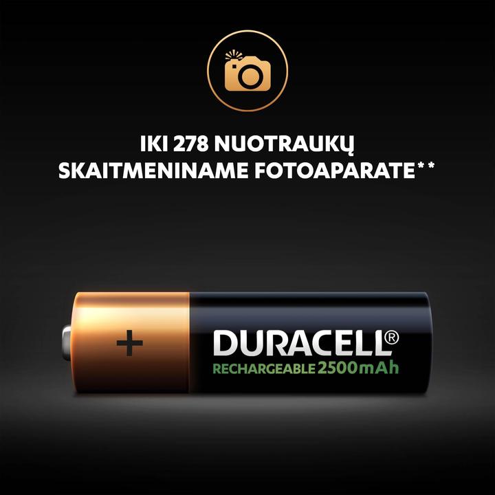 Actual product image Duracell Rechargeable batteries AA, 2500 mAh, 2 pcs. (2 pcs., AA, 2500 mAh)